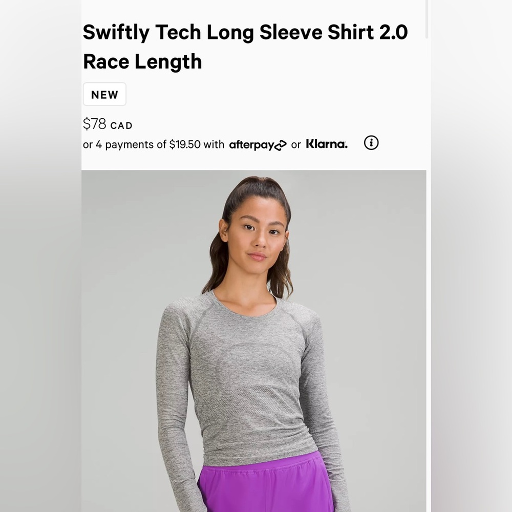 Swiftly Tech Long Sleeve Shirt 2.0 
Race Length